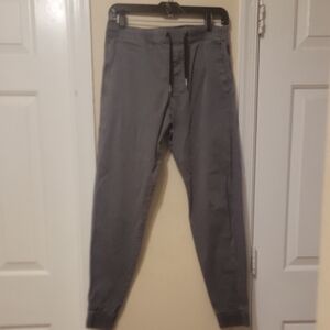 Hollister Men's Slate Charcoal Pull On Jogger Pants with Black Drawstring